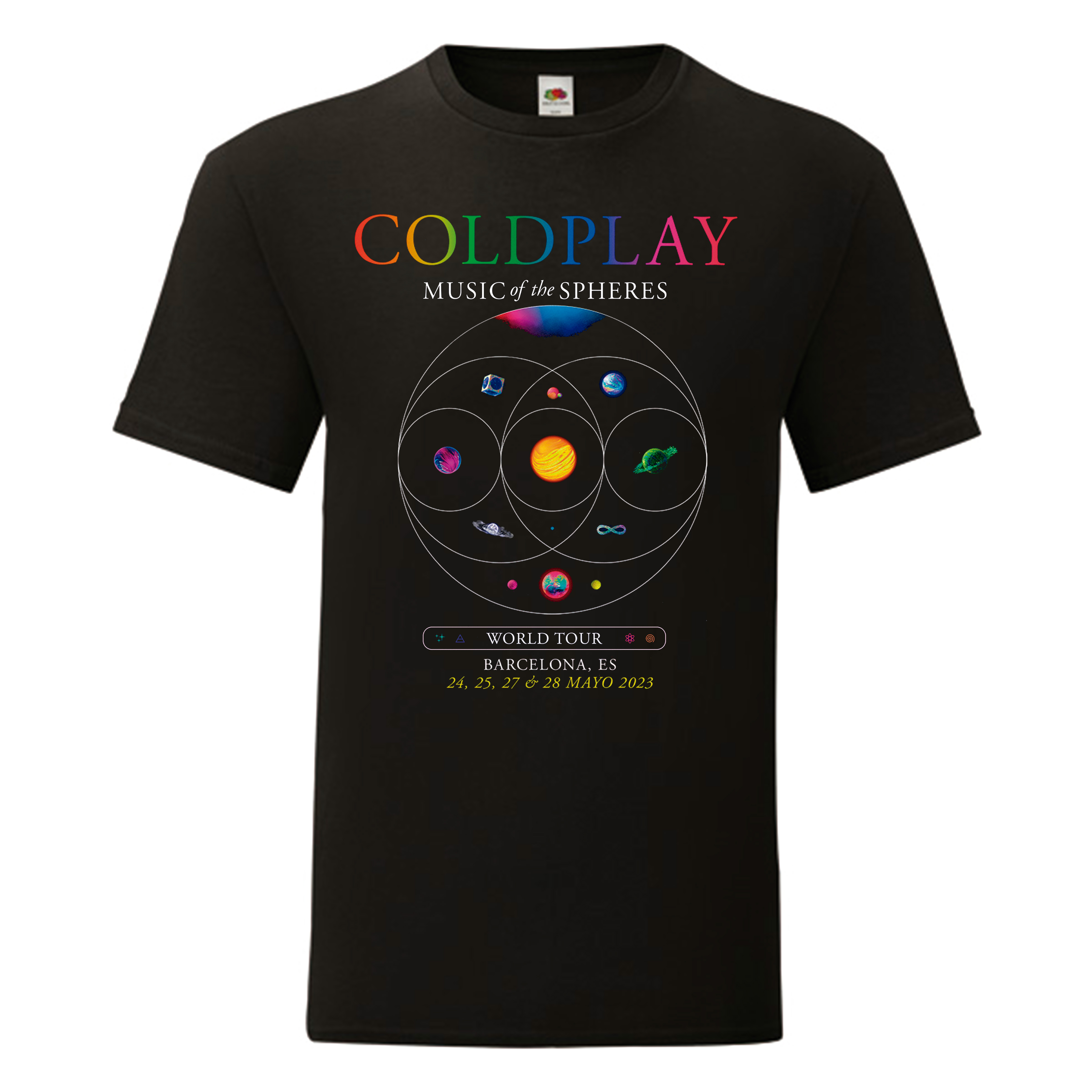 Camiseta Coldplay negra - Music Of The Spheres World Tour