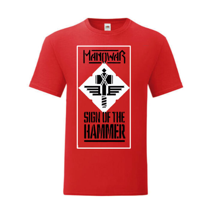 Camiseta Manowar roja - Sign Of The Hammer