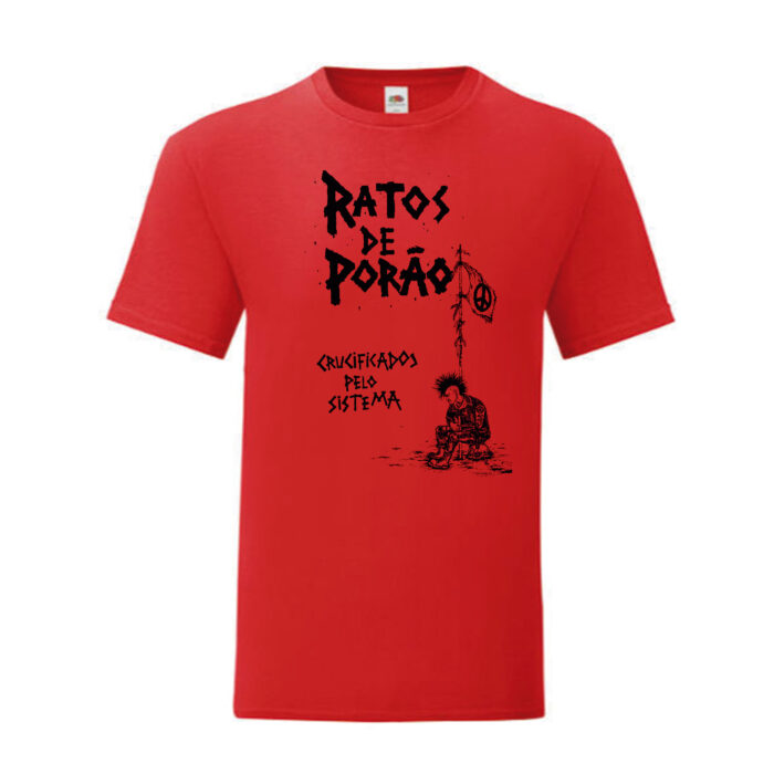 Camiseta Ratos De Porao roja - Crucificados Pelo Sistema