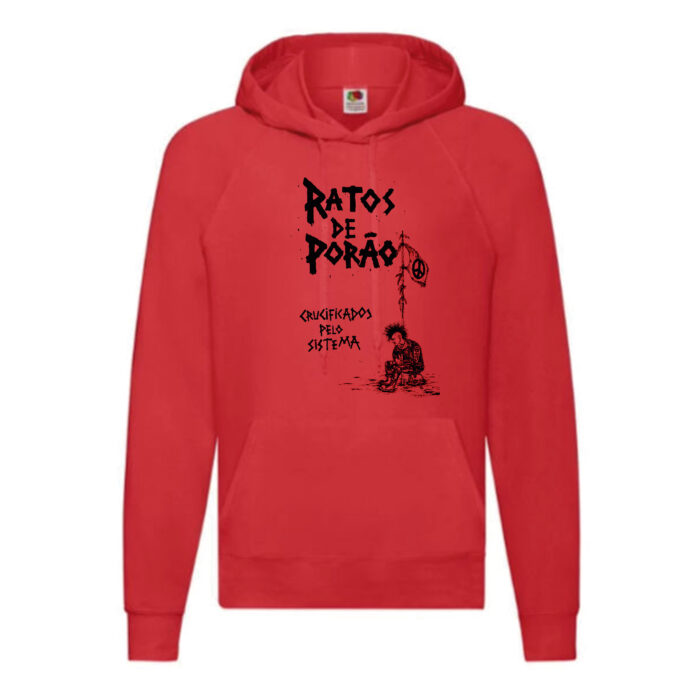 Sudadera Ratos De Porao roja - Crucificados Pelo Sistema