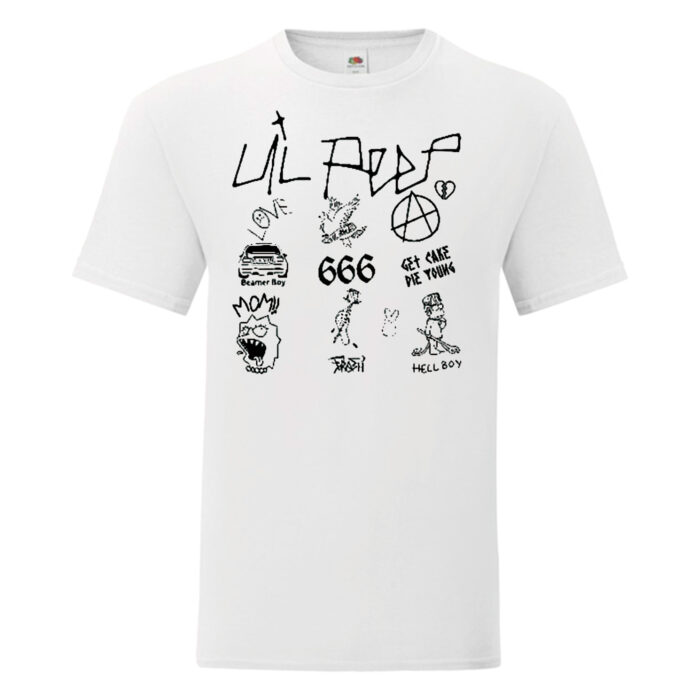 Camiseta Lil Peep blanca - Tattoo
